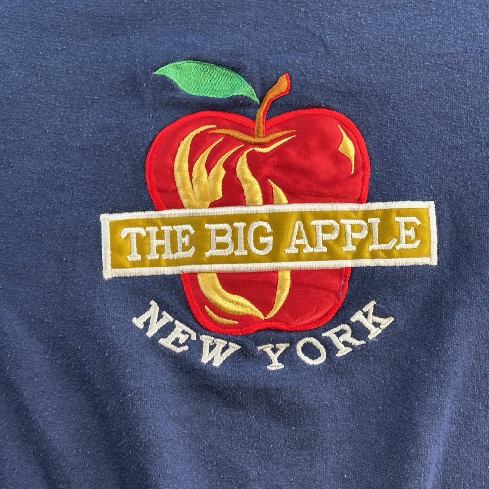 Lee The Big Apple New York Crewneck Sweatshirt Men's Large Navy USA Made - Picture 11 of 14